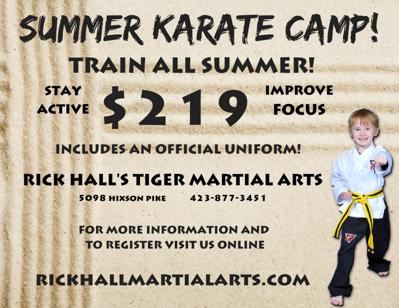 Rick Hall's Tiger Martial Arts Summer Karate Camp!